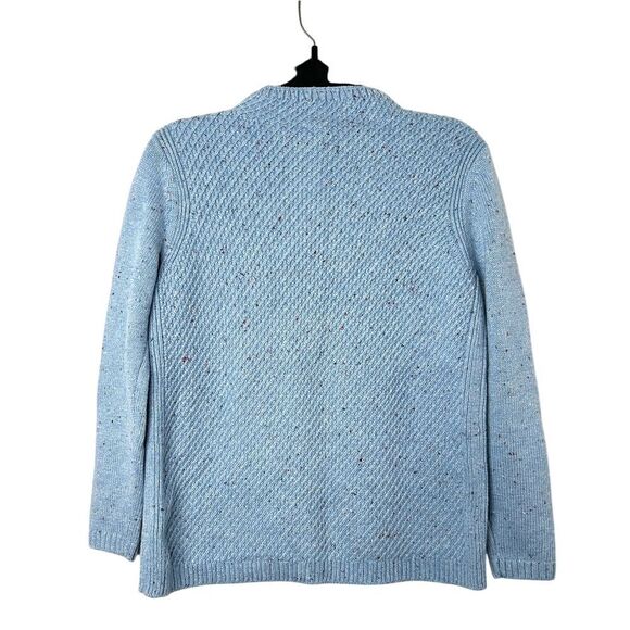 NEW Talbots light Blue Cable Knit Pullover Speckled Sweater Woman's size Small - Picture 3 of 7